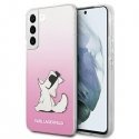 Karl Lagerfeld KLHCS22MCFNRCPI S22+ S906 hardcase rožinė/pink Choupette Eat Karl Lagerfeld KLHCS22MCFNRCPI S22+ S906 hardcase rožinė/pink Choupette Eat