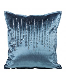 Eurofirany ROYAL / 1 Velvet pillowcase with zircons, 45X45 cm, color: blue