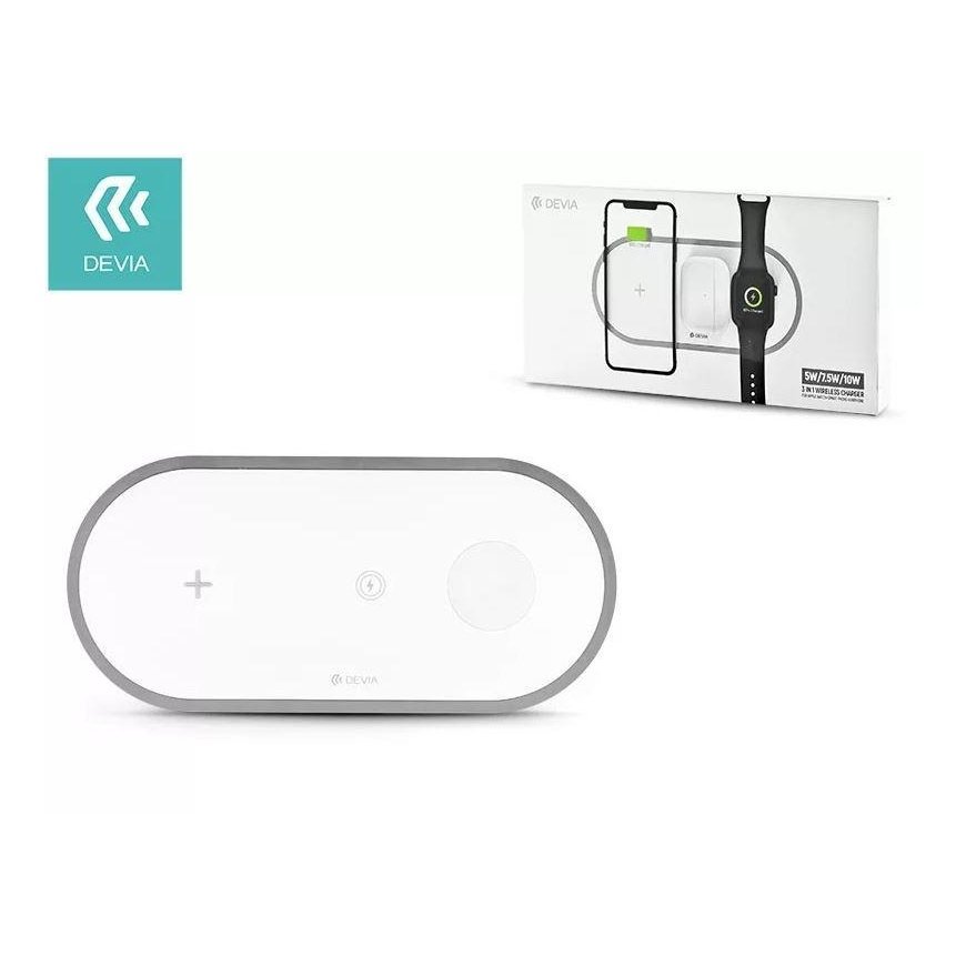 Devia 3In1 Charger for smart phone & Applewatch & Earphone V4 (10W) white – 2