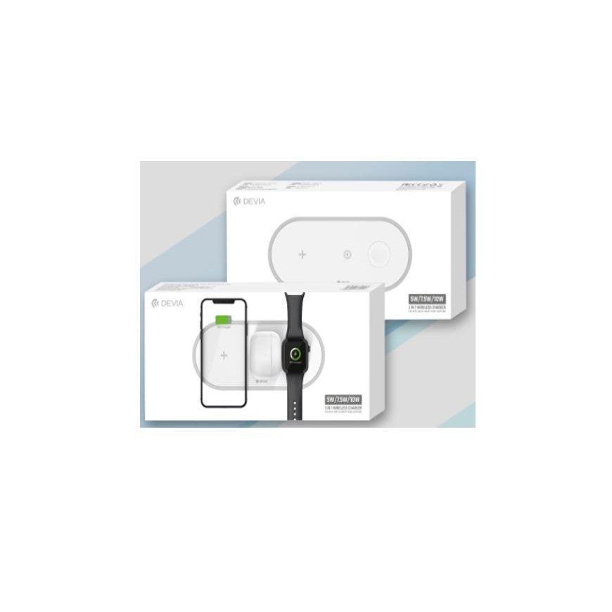 Devia 3In1 Charger for smart phone & Applewatch & Earphone V4 (10W) baltas – 4