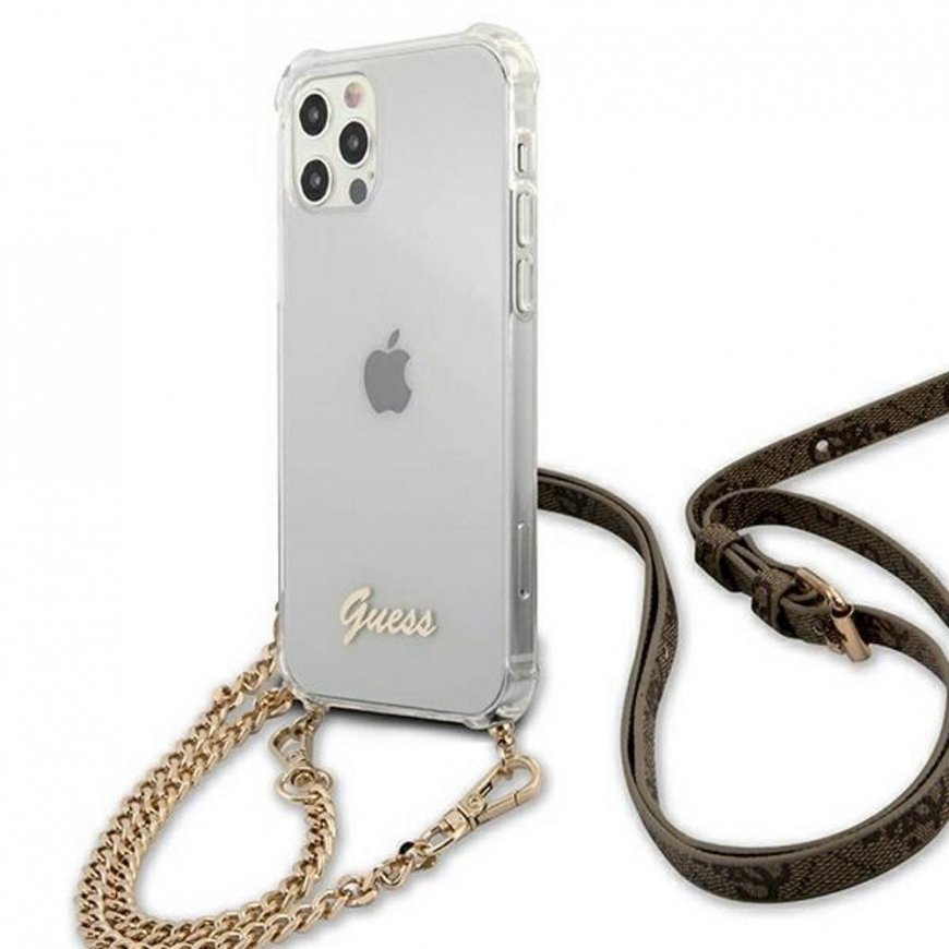 Guess GUHCP12MKC4GSGO iPhone 12/12 Pro 6.1" Transparent hard case 4G Gold Chain – 3