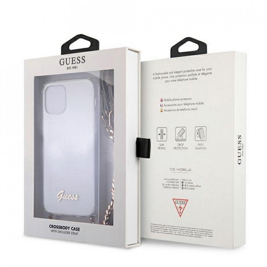 Guess GUHCP12MKC4GSGO iPhone 12/12 Pro 6.1" Transparent hard case 4G Gold Chain – 4