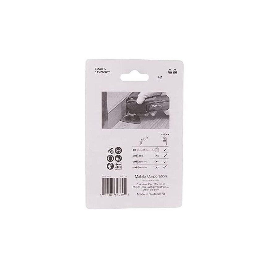 Makita B-69814 RIFF sanding plate 90 TMA085, TC/HM GRIT 60, STARLOCK, for rough sanding of wood, pai – 5