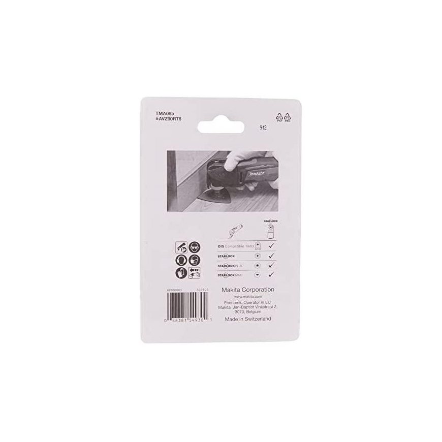 Makita B-69814 RIFF šlifavimo plokštė 90 TMA085, TC/HM GRIT 60, STARLOCK, medienos, dažų nuo medieno – 10