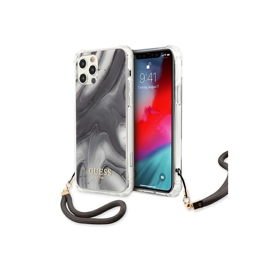 Guess GUHCP12LKSMAGR iPhone 12 Pro Max 6.7" gray/gray hardcase Marble Collection