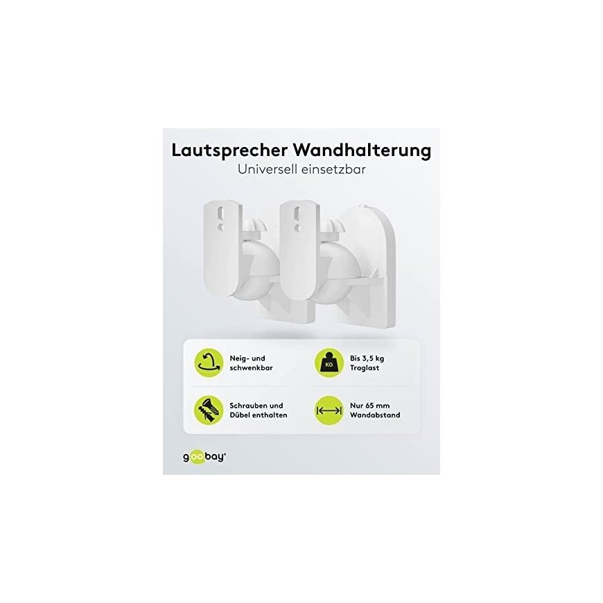 Goobay Bracket TV SpeakerMount/2 pcs/white 49394