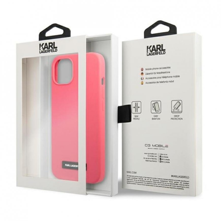 Karl Lagerfeld KLHCP13SSLMP1PI iPhone 13 mini 5.4 inch hardcase fuchsia/fuchsia silicone plate – 5