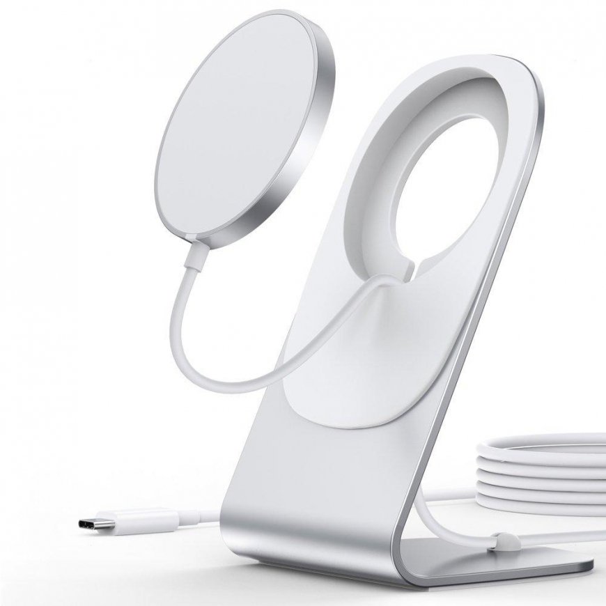 Magnetinis bevielis įkroviklis su stovu CHOETECH, 15W, MagSafe – 2
