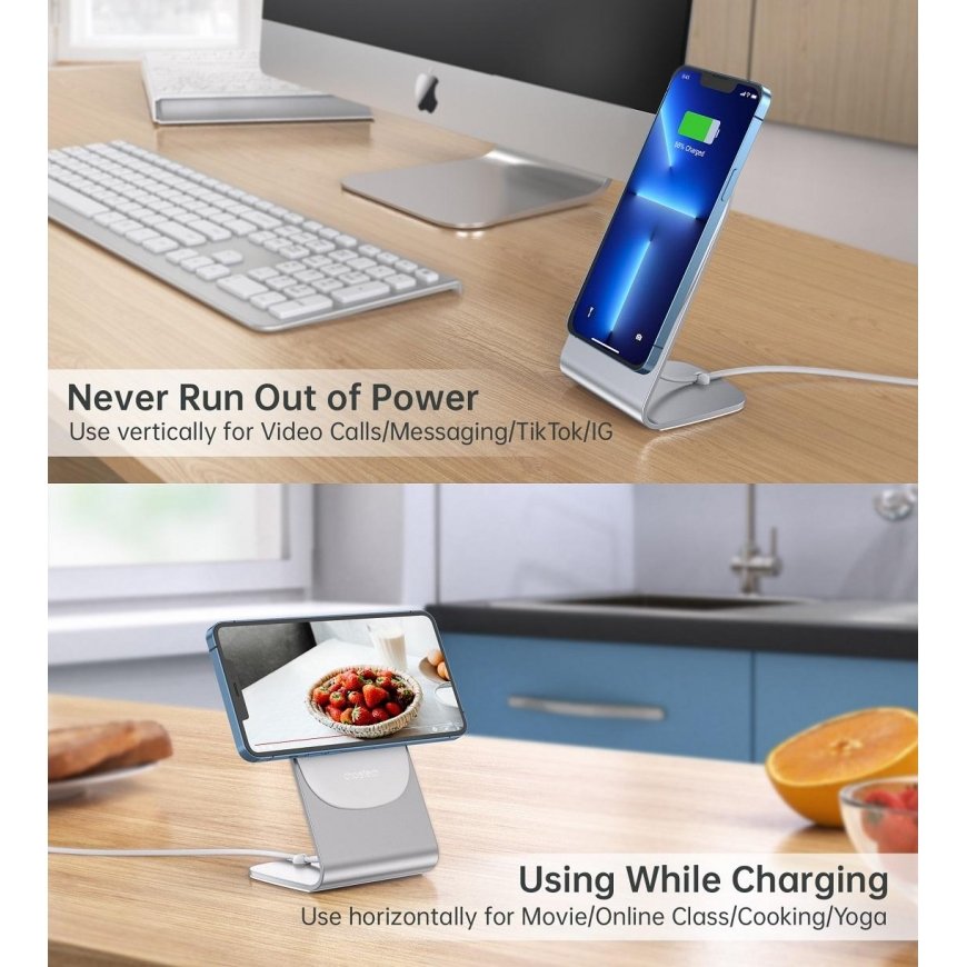 Magnetic wireless charger with stand CHOETECH, 15W, MagSafe – 3