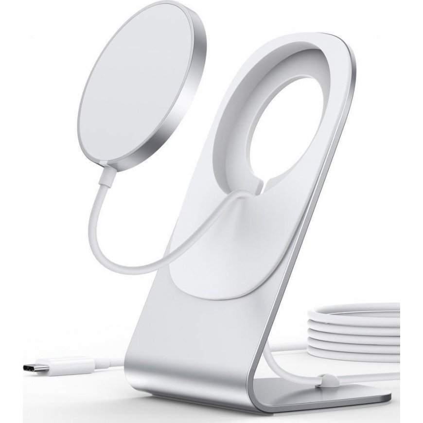 Magnetinis bevielis įkroviklis su stovu CHOETECH, 15W, MagSafe – 9