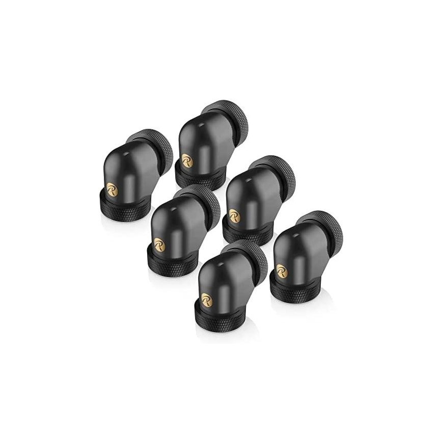 Raijintek Raijintek connector PELIAS D140906, 14 mm, 90 degrees Adapter - 6 er pack, black – 6