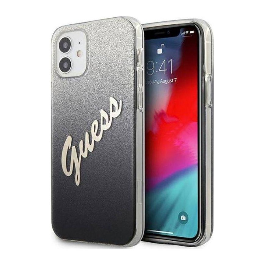 Guess GUHCP12SPCUGLSBK iPhone 12 mini 5.4" black/black hardcase Glitter Gradient Script – 2