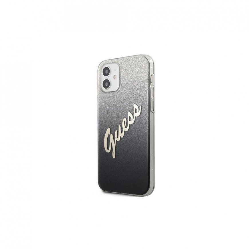 Guess GUHCP12SPCUGLSBK iPhone 12 mini 5.4" juodas/juodas hardcase Glitter Gradient Script – 3