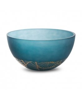 Eurofirany LIMITED COLLECTION MUSA3 Art glass bowl, ∅ 25 X 13 cm, color: dark blue / gold