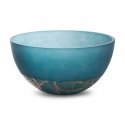 Eurofirany LIMITED COLLECTION MUSA3 Art glass bowl, ∅ 25 X 13 cm, color: dark blue / gold