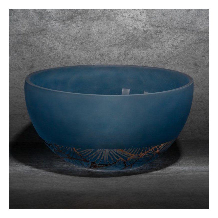 Eurofirany LIMITED COLLECTION MUSA3 Meninio stiklo dubenėlis, ∅ 25 X 13 cm, spalva: tamsiai mėlyna / – 2