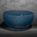 Eurofirany LIMITED COLLECTION MUSA3 Art glass bowl, ∅ 25 X 13 cm, color: dark blue / gold