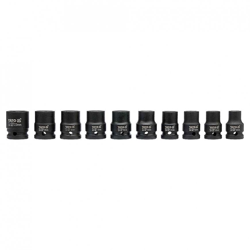 YATO 1/2 "IMPACT SOCETS SET 10 pcs. 10-22mm 1025 – 3