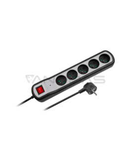 Rebel electrical network extension cord 5 sockets with switch 3m - 3x1.5mm