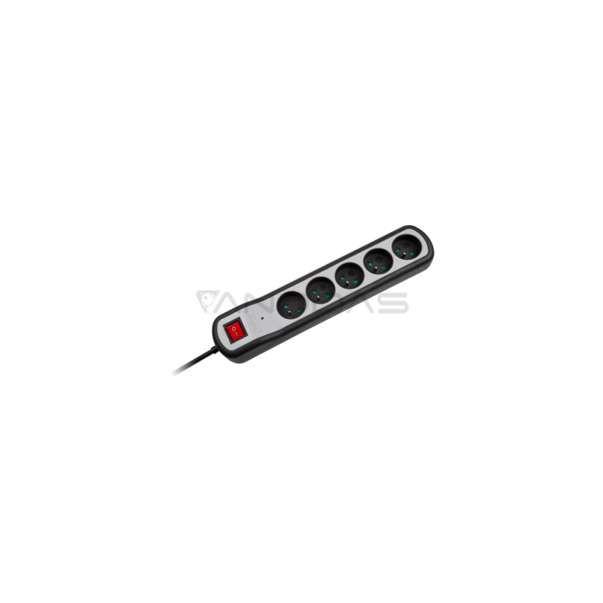 Rebel electrical network extension cord 5 sockets with switch 3m - 3x1.5mm – 3