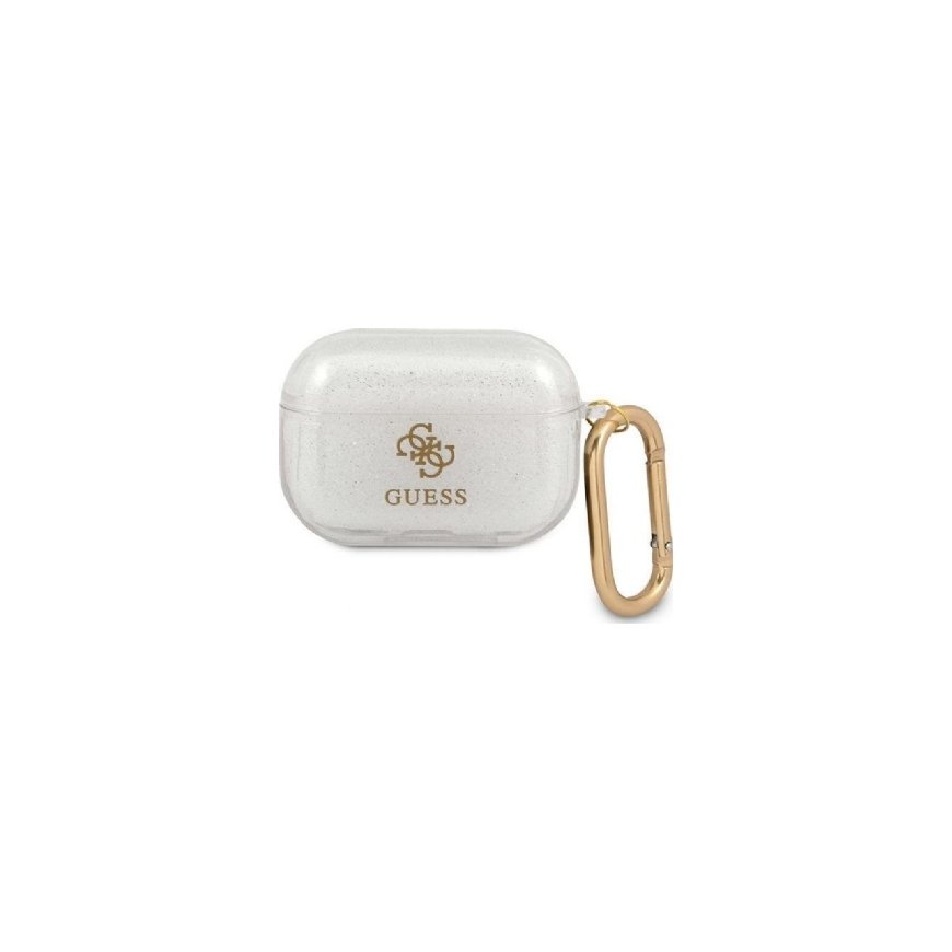 Guess apsauginis dėklas GUACCSILGLBK silikoninis blizgus, skirtas AirPods 1/2 rožinės spalvos – 2