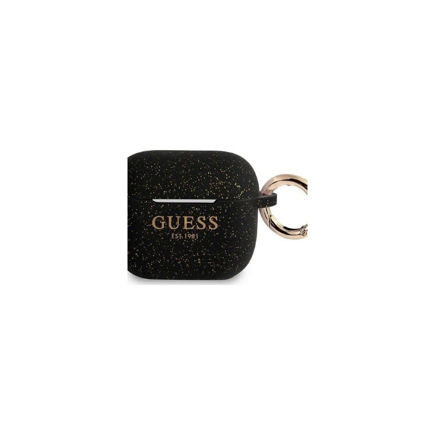 Guess apsauginis dėklas GUACCSILGLBK silikoninis blizgus, skirtas AirPods 1/2 rožinės spalvos – 3