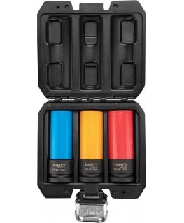 Neo Sockets for aluminum rims (Sockets for aluminum rims - set of 3 pcs (17 mm, 19 mm, 21 mm), Cr-Mo)