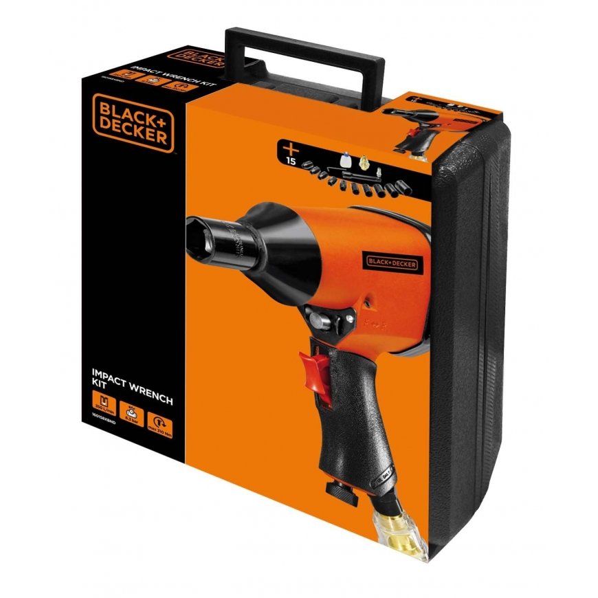 Black & Decker Pneumatinis veržliasukis 160158XBND 1/2" 310Nm + smūginės galvos 10 vnt. – 2
