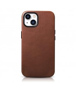 icarer Oil Wax Premium Leather Case iPhone 14 Plus Magnetic Leather Case with MagSafe Brown (WMI14220703-RB)