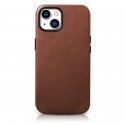 icarer Oil Wax Premium Leather Case iPhone 14 Plus Magnetic Leather Case with MagSafe Brown (WMI1422
