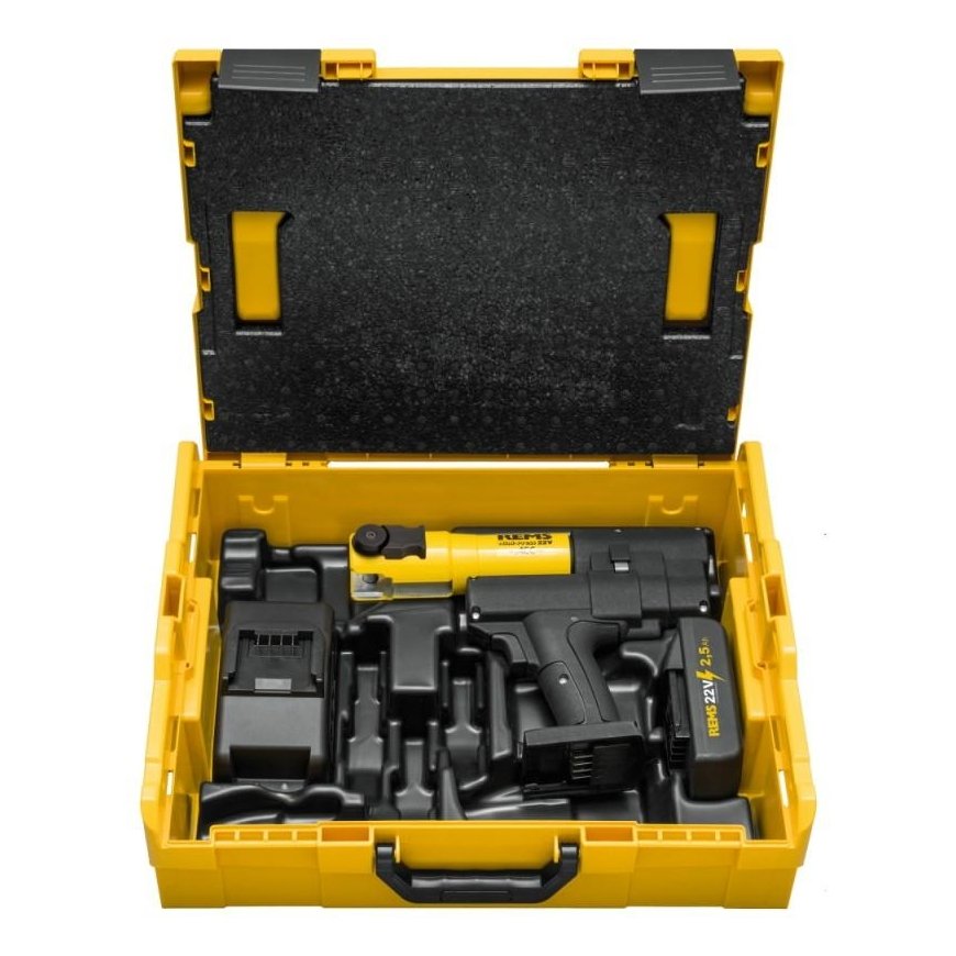 Vamzdžių presavimo įrankis REMS Mini-Press 22V ACC L-Boxx 2,5Ah – 2