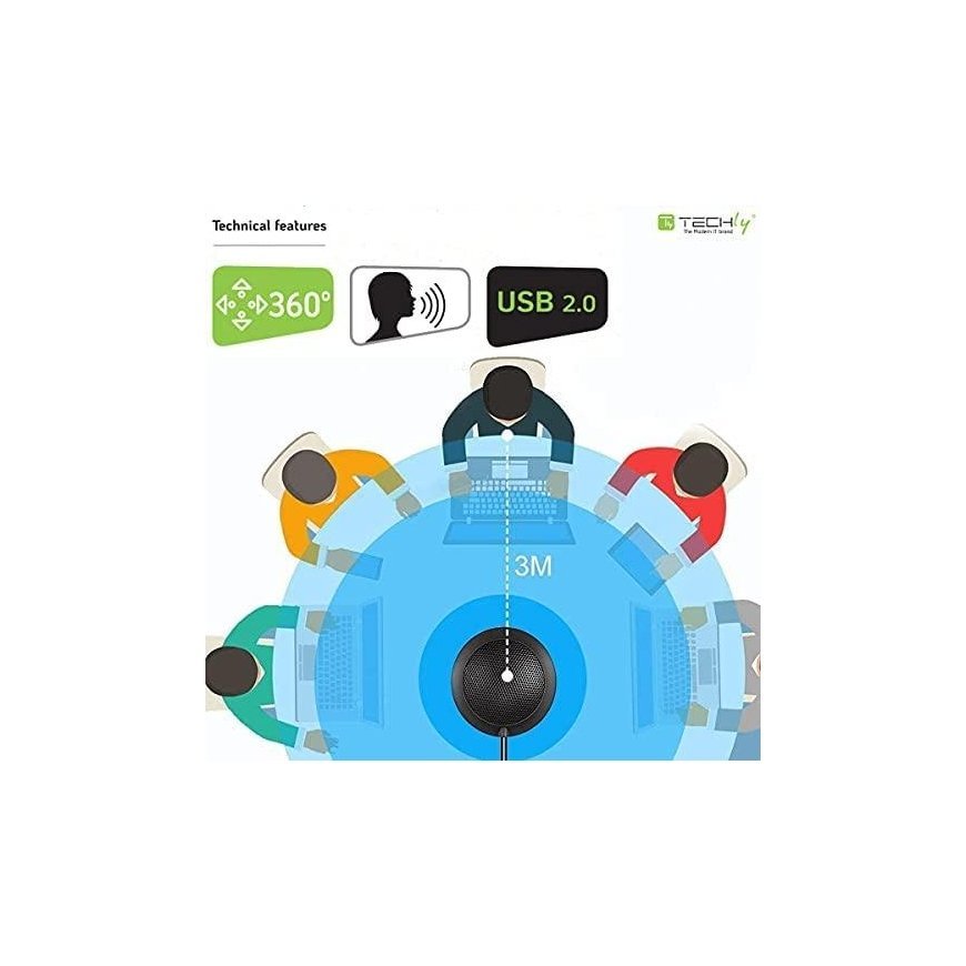 TECHLY Omnidirectional USB Conference Microphone – 8