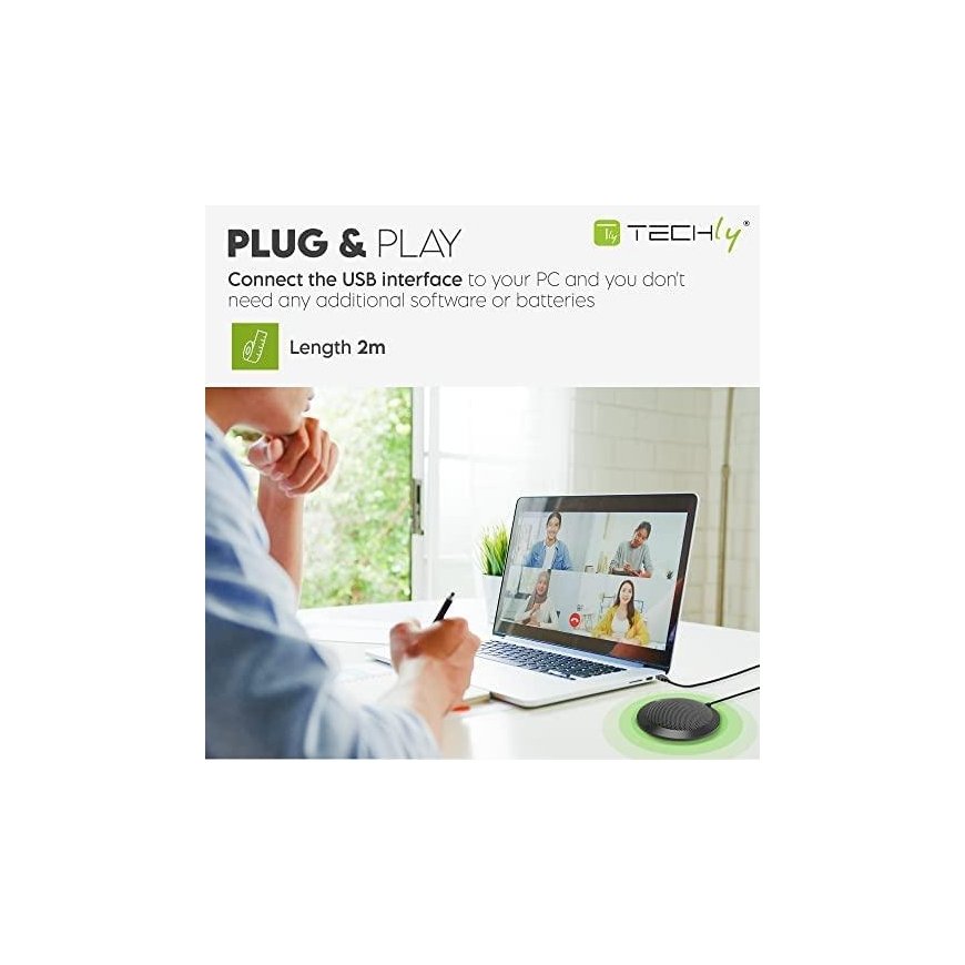 TECHLY Omnidirectional USB Conference Microphone – 13