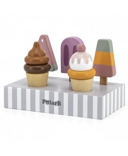 Viga Toys Wooden colored ice cream 5 pcs. with stand Viga PolarB