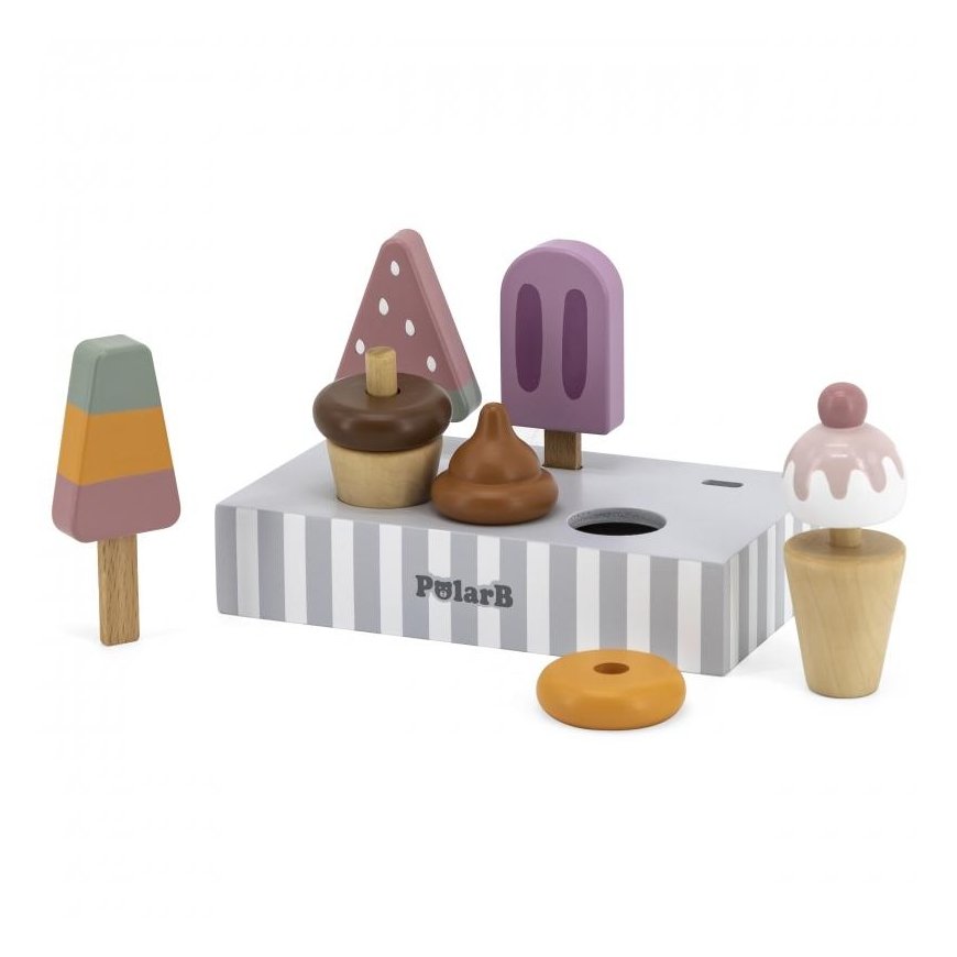 Viga Toys Mediniai spalvoti ledai 5 vnt. su stovu Viga PolarB – 2
