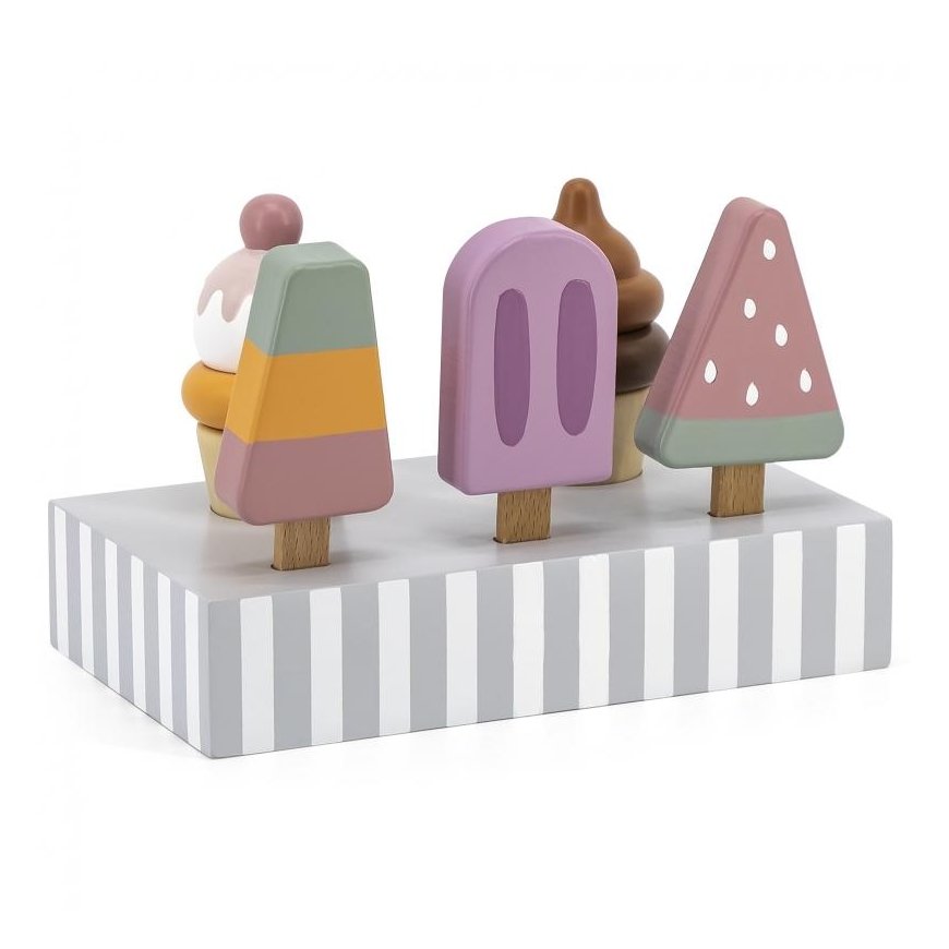 Viga Toys Wooden colored ice cream 5 pcs. with stand Viga PolarB – 3