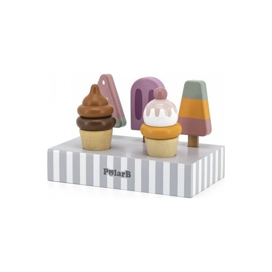 Viga Toys Mediniai spalvoti ledai 5 vnt. su stovu Viga PolarB – 12