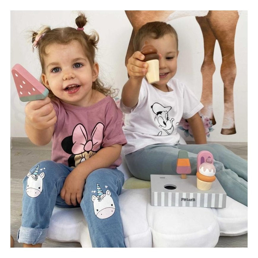 Viga Toys Mediniai spalvoti ledai 5 vnt. su stovu Viga PolarB – 13
