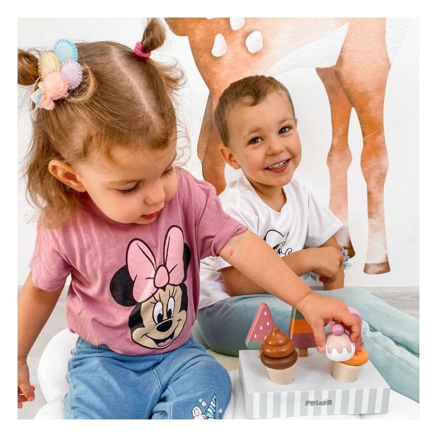 Viga Toys Wooden colored ice cream 5 pcs. with stand Viga PolarB – 15