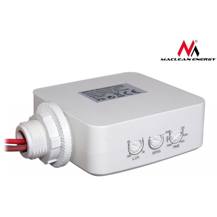 Maclean Integrated microwave motion sensor MCE137, 1200W range 4m-10m (MCE137) – 2