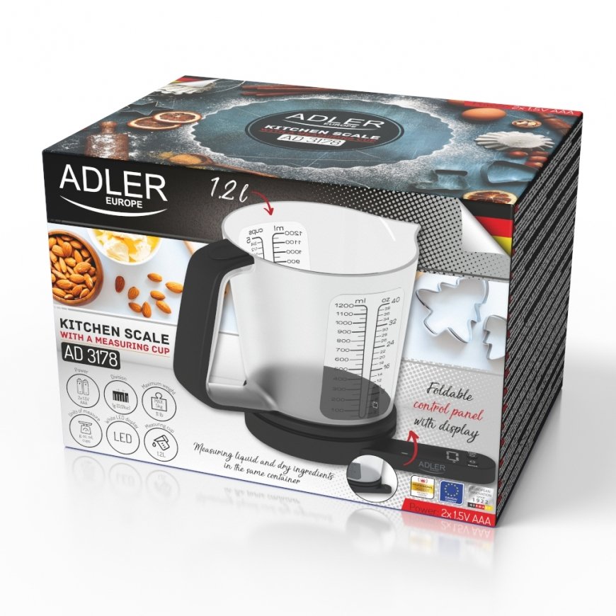 Adler Kitchen scale with a measuring cup AD 3178 Maximum weight – 2