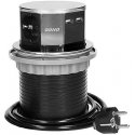 Orno Baldų lizdas?10 cm ištraukiamas nuo stalviršio su USB įkrovikliu ir 1,5 m laidu, 3x2P + Z, 2xUS