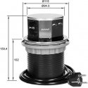 Orno Baldų lizdas?10 cm ištraukiamas nuo stalviršio su USB įkrovikliu ir 1,5 m laidu, 3x2P + Z, 2xUS