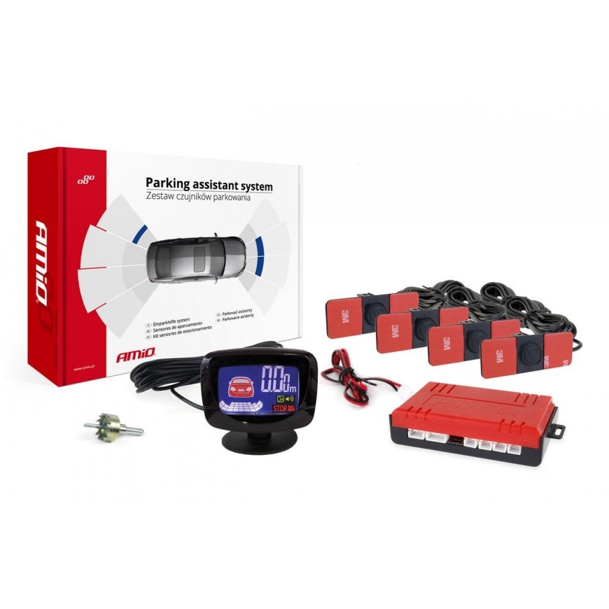 Amio Parking sensor kit, reverse, led-graf