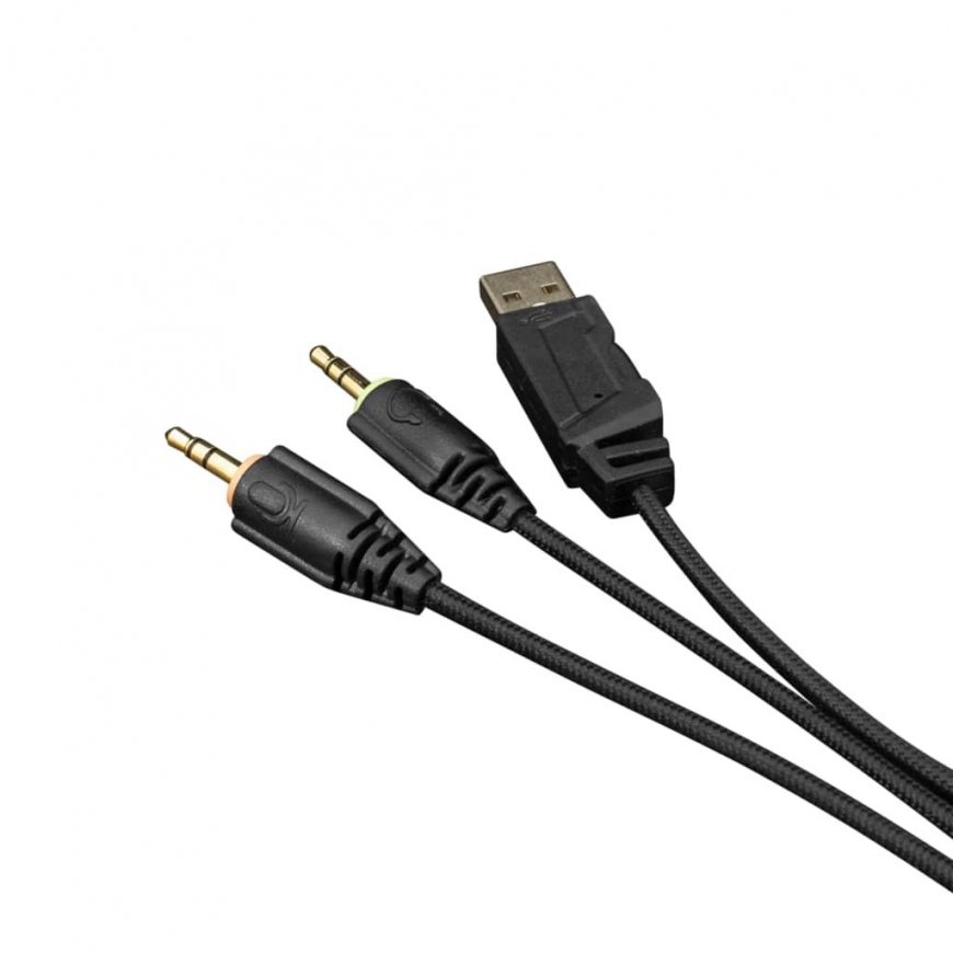 Žaidimų ausinės White Shark Caracal, 2 x 3.5mm + USB (pašvietimui) – 6
