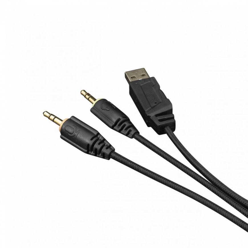 Žaidimų ausinės White Shark Caracal, 2 x 3.5mm + USB (pašvietimui) – 15