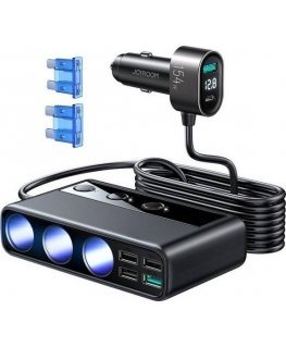 Car charger Joyroom 9in1 154W 3x12V, PD USB Type-C, QC3.0 USB-A, 4xUSB-A JR-CL06