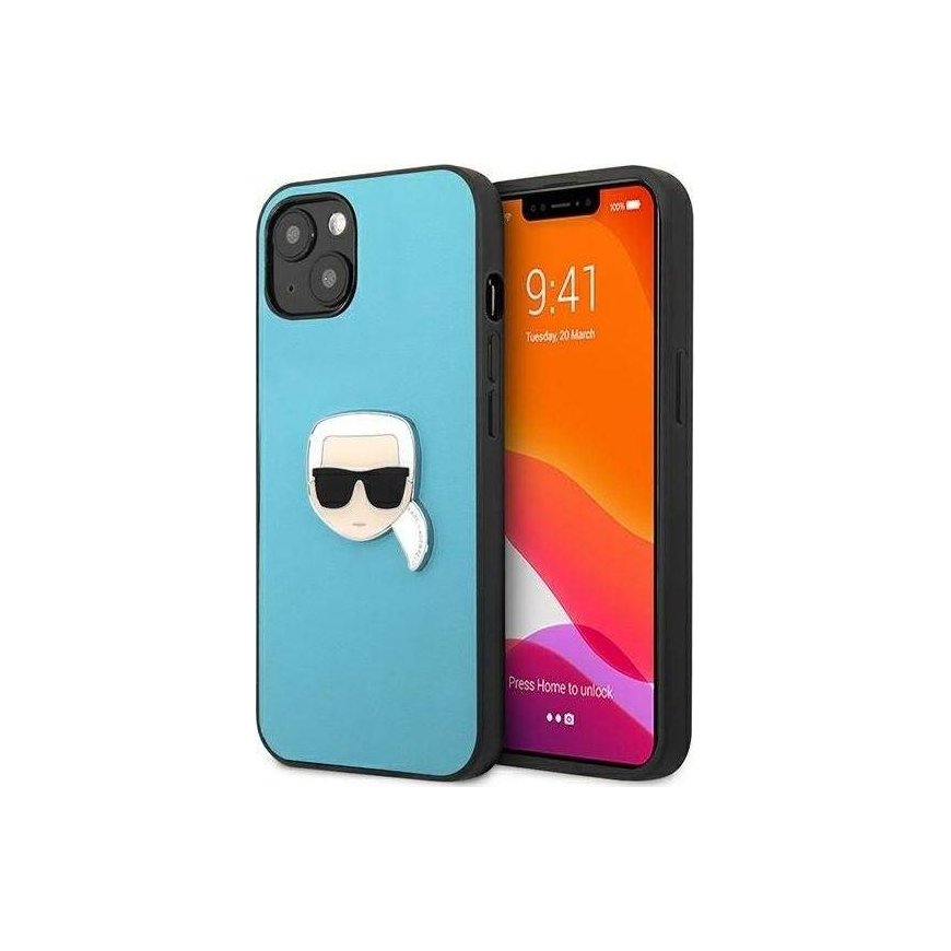 Karl Lagerfeld KLHCP13SPKMB iPhone 13 mini 5.4" blue/blue hard case Oda Ikonik Karl&39s Head Metal – 2