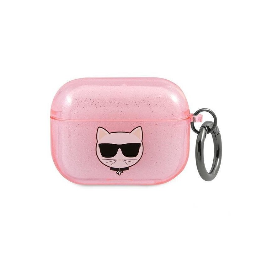 Karl Lagerfeld Apsauginis dėklas KLA3UCHGP Glitter Choupette AirPods 3 rožinis – 2