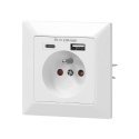 Orno Vienas lizdas 2P + Z, USB-A + USB-C, išvestis 5VDC, maks. 2,8A Orno Vienas lizdas 2P + Z, USB-A + USB-C, išvestis 5VDC, maks. 2,8A